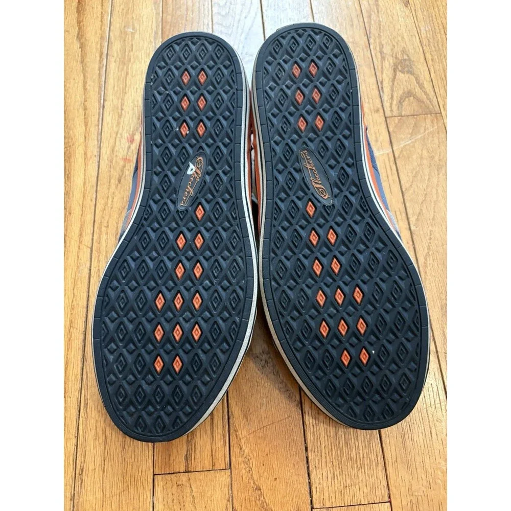 Skechers Sneakers Mens 13 Navy Orange Canvas Lace Up Shoes Relaxed Fit